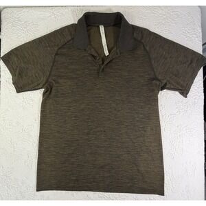 Lululemon Metal Vent Tech Polo Men's Large L Olive Green Silverescent Golf Shirt